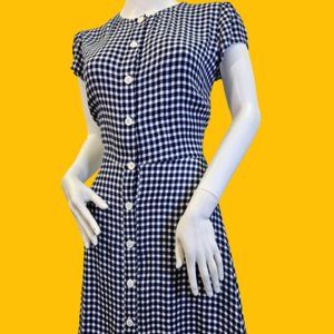 Blue and White Buffalo Patterned Reformation Dress